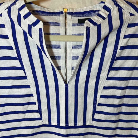 J Crew Blue and White Striped cropped sleeve dress size Small - Picture 10 of 10